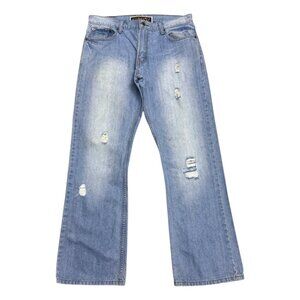 LEVIS Bootcut Distressed Light Wash Casual Denim Jeans Mens 34x32